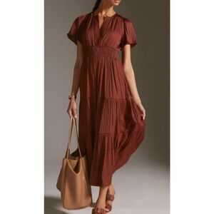 Anthropologie Brown Midi Dress